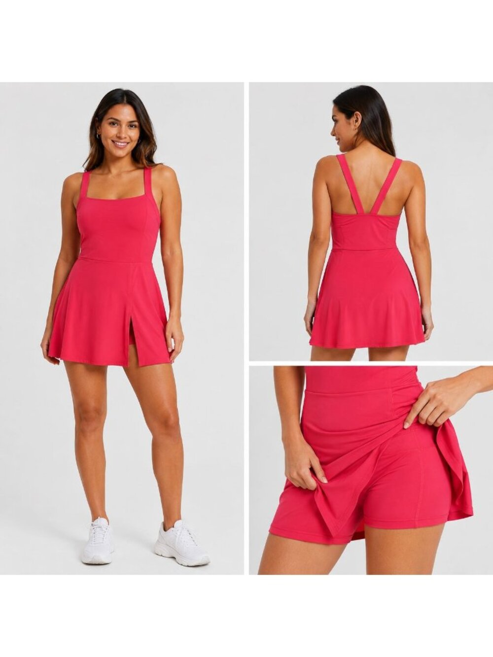 JoyLab Coral Pink Active Dress With Built-In Shorts XS